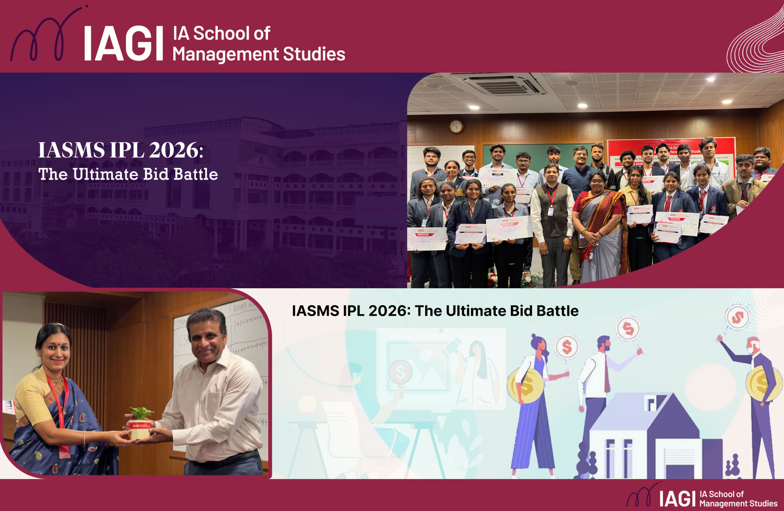 IASMS IPL 2026 bid battle event with students participating in auction simulation